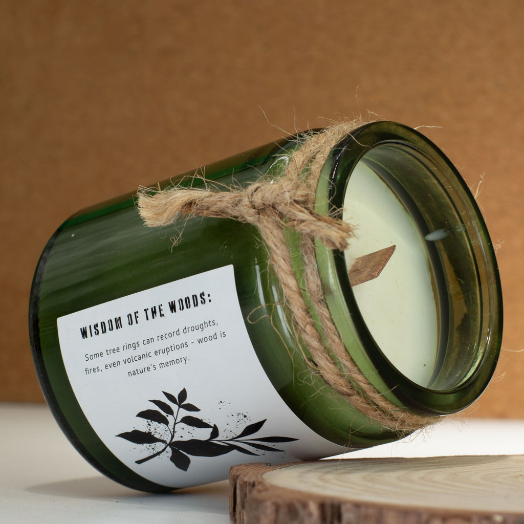 Natural, handmade, soy wax candle - Sage and Mint Wood
