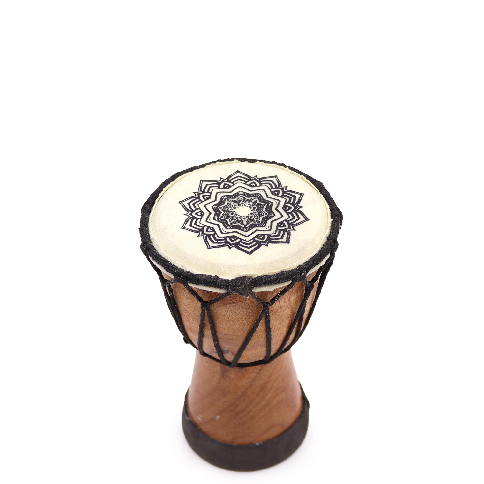 Tobă Djembe din piele naturală, lucrată manual - 15 cm