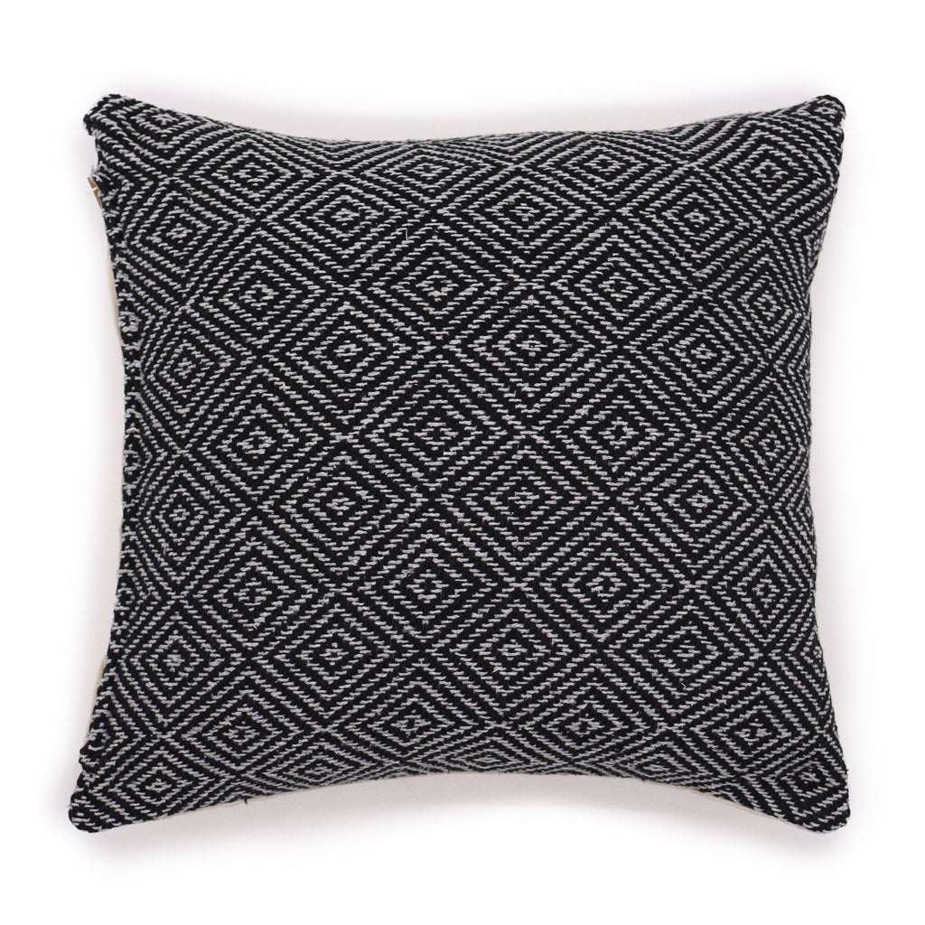 Față de pernă Boho, negru, cu model labirint, 40x40cm