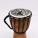 Tobă Djembe din piele naturală, lucrată manual - 25 cm