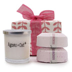 Set cadou - Lumânare (cafea) + Bombă de baie (bujori și floare japoneză)