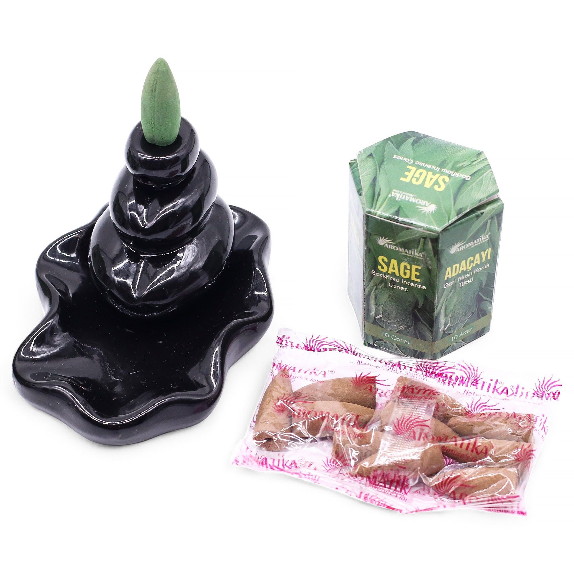 Pachet conuri de tămâie Masala Backflow - Salvie