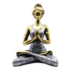 Statuetă Yoga, realizată manual, bronz cu argintiu, 24cm