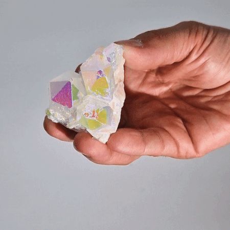 Cuarț natural intensificat - Cuarț Aura Angel (aprox. 7-10 cm)