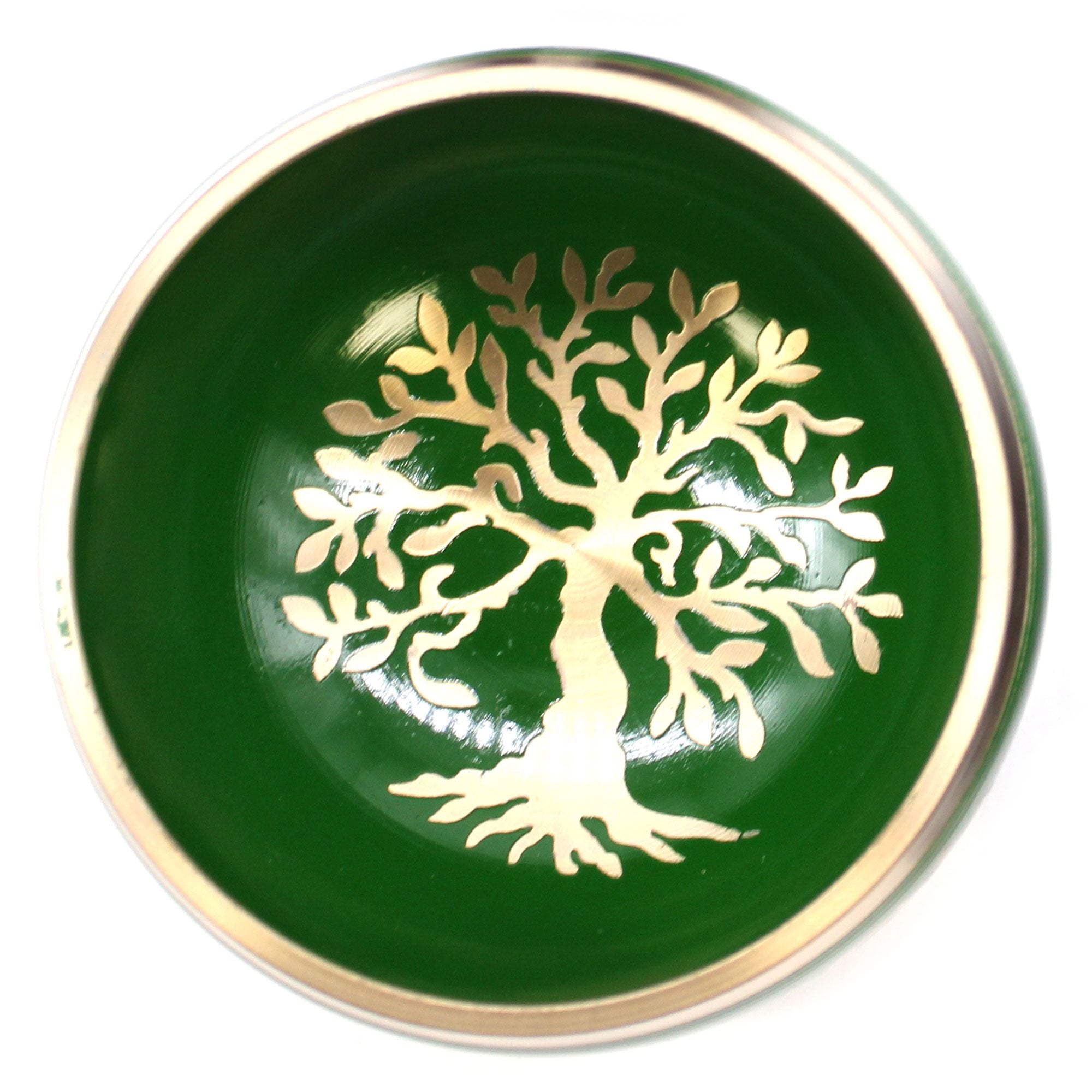 Set cu bol cântător, motiv Arborele Vieții - Verde, 10,7 cm
