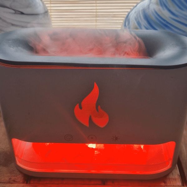 Difuzor de arome Blaze, cu sare de Himalaya inclusă și efect de flacără, USB-C
