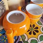 Set ceainic și cești - portocaliu