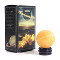 Planetă de Jad Galben pe suport din Piatră Aurie Sola - 40mm