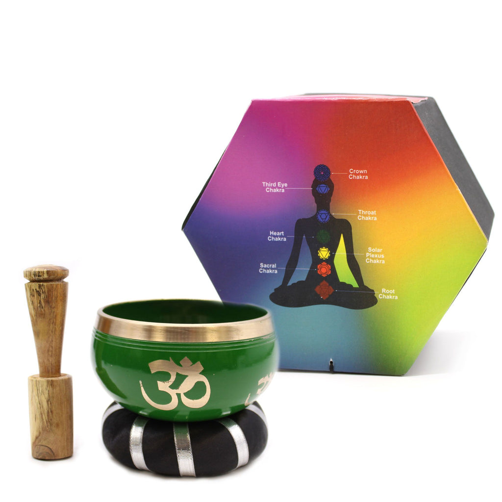 Set cu bol cântător, motiv Arborele Vieții - Verde, 10,7 cm