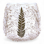 Glass candle holder, with floral motifs, 10x9cm