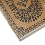 Jurnal handmade cu motiv Mandala, din piele naturală (18x13 cm)