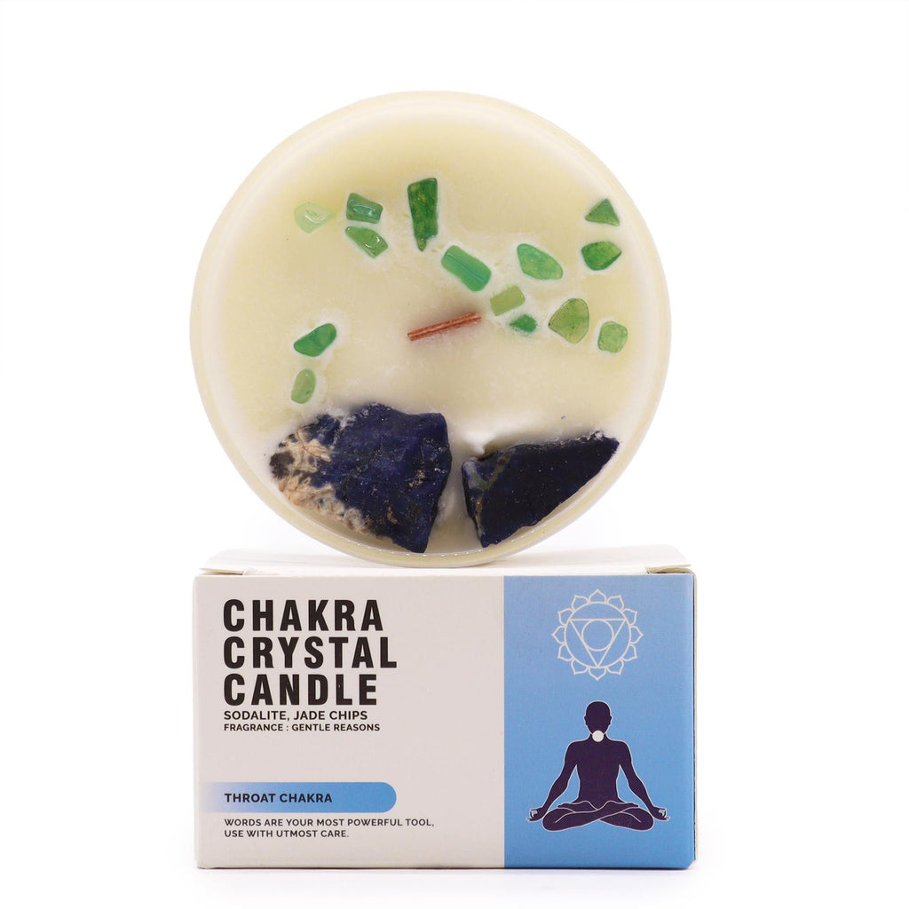 Lumânare cu cristale - Chakra - Chakra gâtului