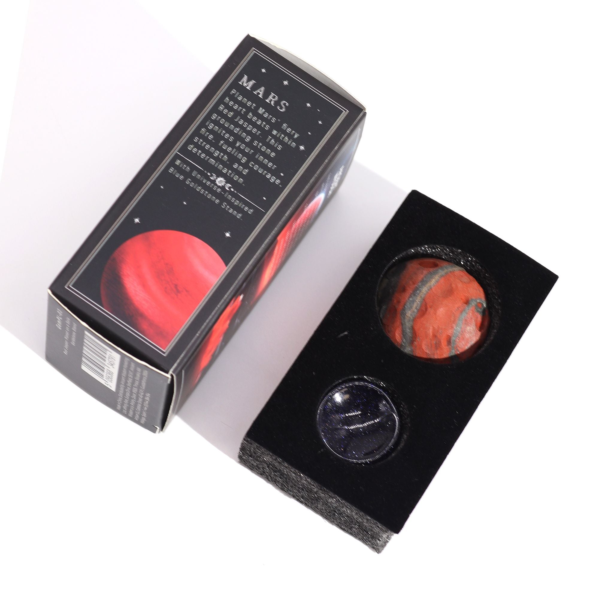 Planetă de Jasp Roșu pe suport din Piatră Aurie Sola - 40mm