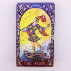Set de cărți de tarot cu folie albastră și motive Mandala, cu broșură-ghid inclusă