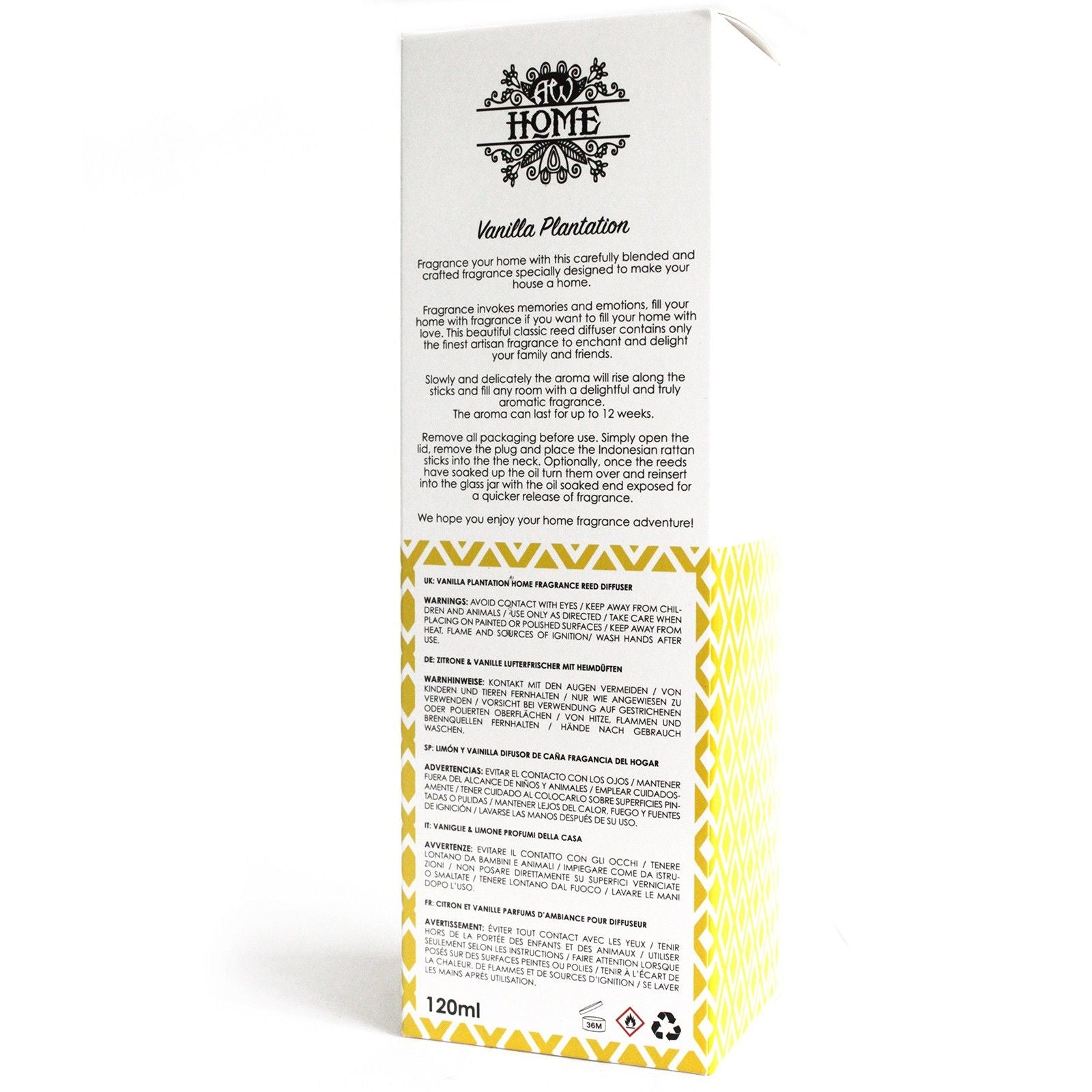 Difuzor cu betisoare 120 ml - Vanilie