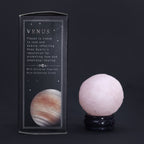 Planetă de Cuarț Roz pe suport din Piatră Aurie Sola - 40mm