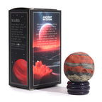 Planetă de Jasp Roșu pe suport din Piatră Aurie Sola - 40mm