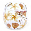 Glass candle holder, with floral pattern, 8x8cm