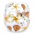 Glass candle holder, with floral pattern, 8x8cm