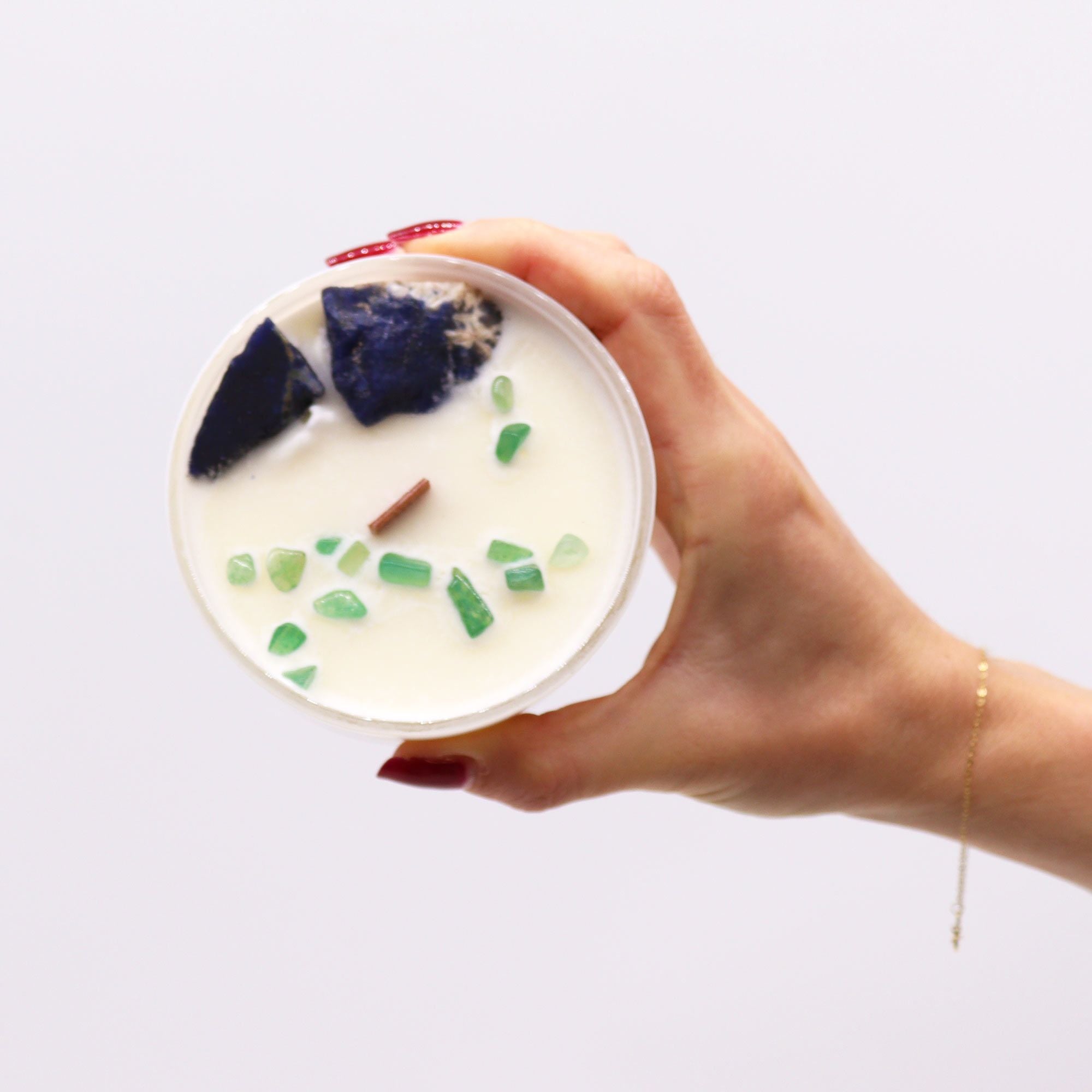 Lumânare cu cristale - Chakra - Chakra gâtului