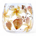 Glass candle holder, with floral pattern, 8x8cm