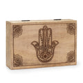Large rectangular handmade box, 21.5x14x6.3cm, with engraved Hamsa pattern
