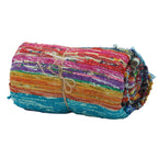 Covor din codițe multicolor, lucrat manual în India, 153 x 90cm