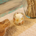 Glass candle holder, with floral pattern, 8x8cm