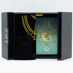 Set cadou cu cărți de tarot din folie aurie și turcoaz