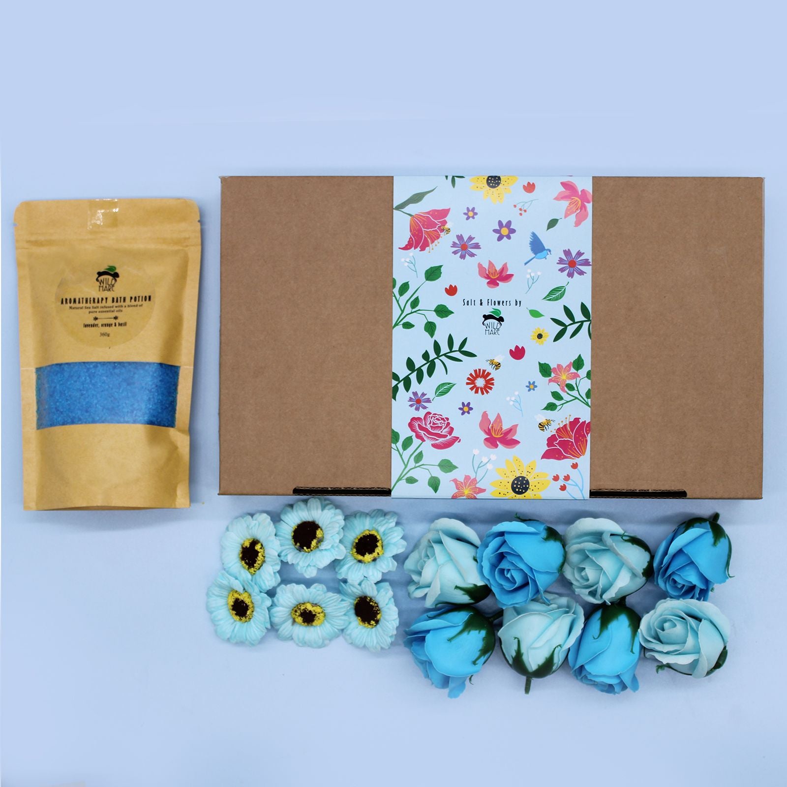 Set sare de baie și flori de săpun - Relaxare Totală