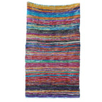 Covor din codițe multicolor, lucrat manual în India, 153 x 90cm