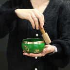 Set cu bol cântător, motiv Arborele Vieții - Verde, 10,7 cm