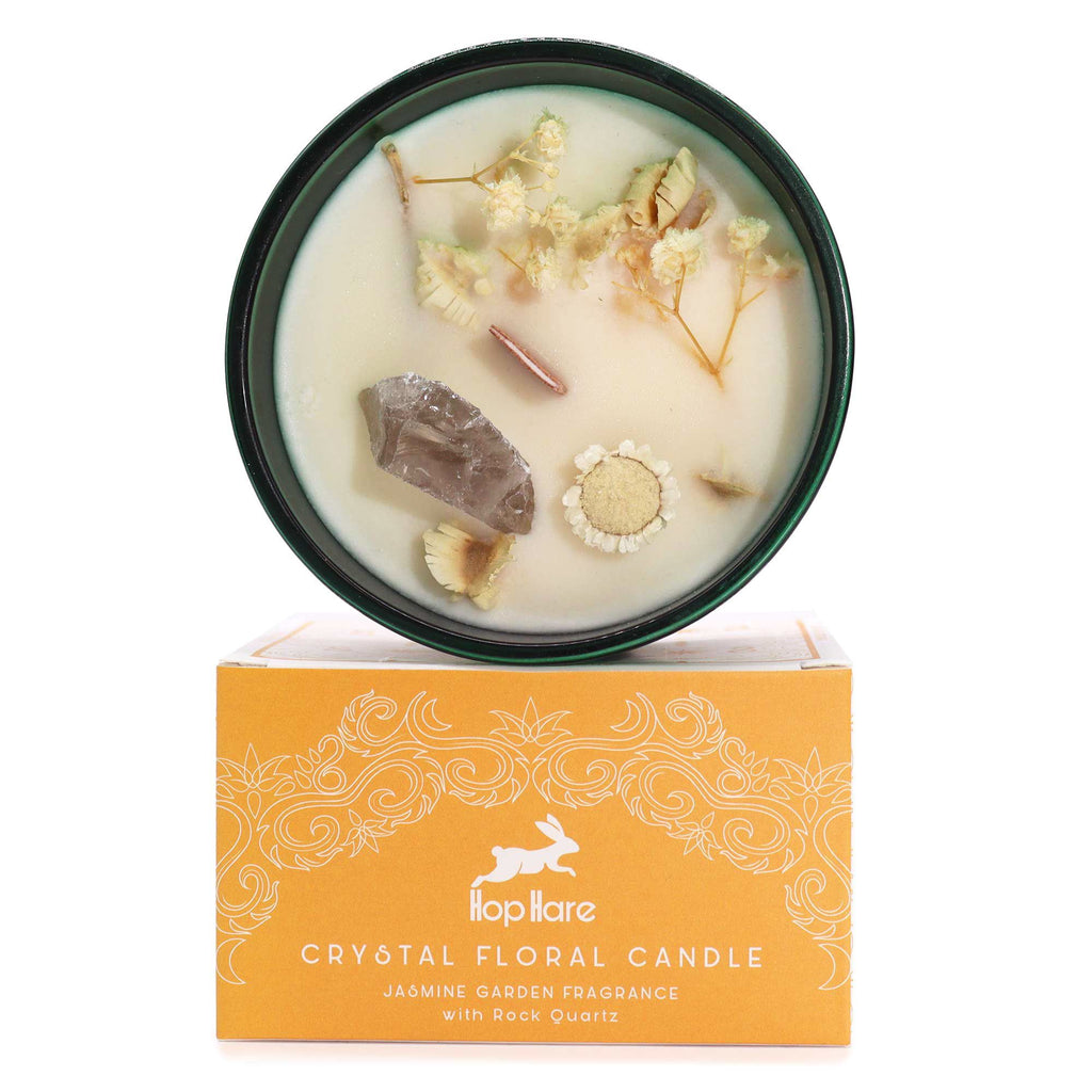 Magic Candle with Flowers and Crystals - Lion