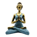Statuetă Yoga, realizată manual, bronz cu turcoaz, 24cm