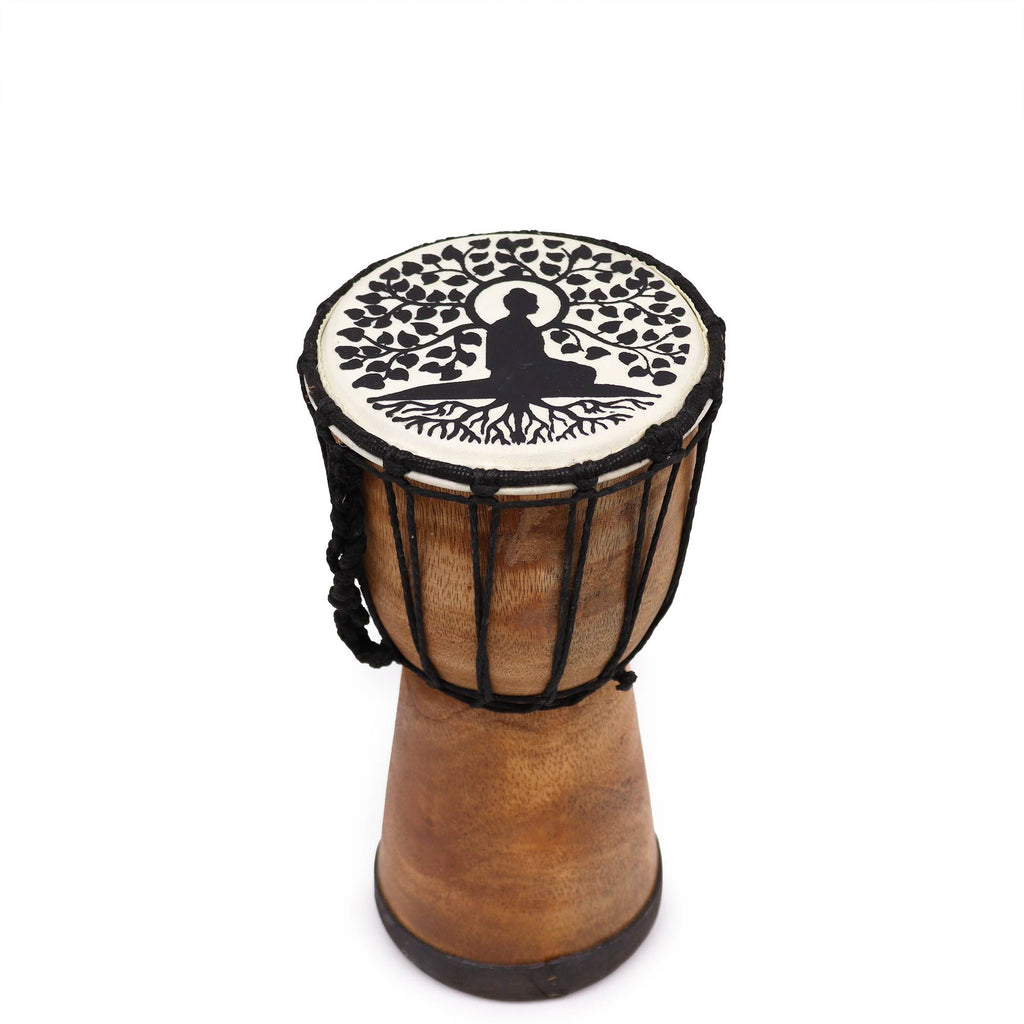 Tobă Djembe din piele naturală, lucrată manual - 25 cm