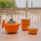 Set ceainic și cești - portocaliu
