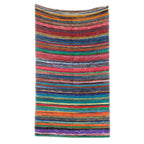 Covor din codițe multicolor, lucrat manual în India, 155 x 90cm