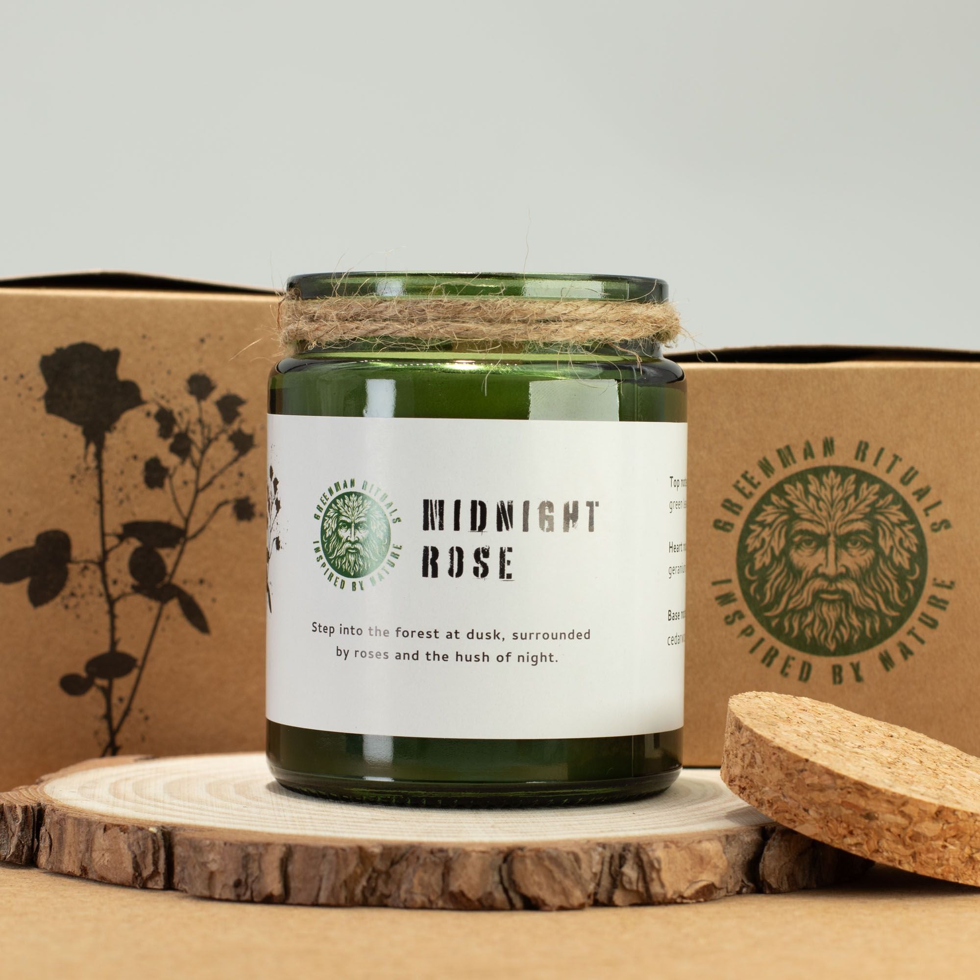 Lumânare naturală, handmade, din ceară de soia - Trandafirul nopții