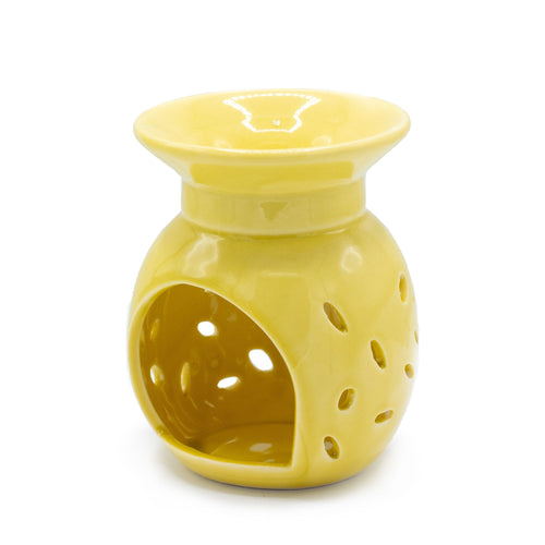 Arzător de ulei cu model floral - Galben