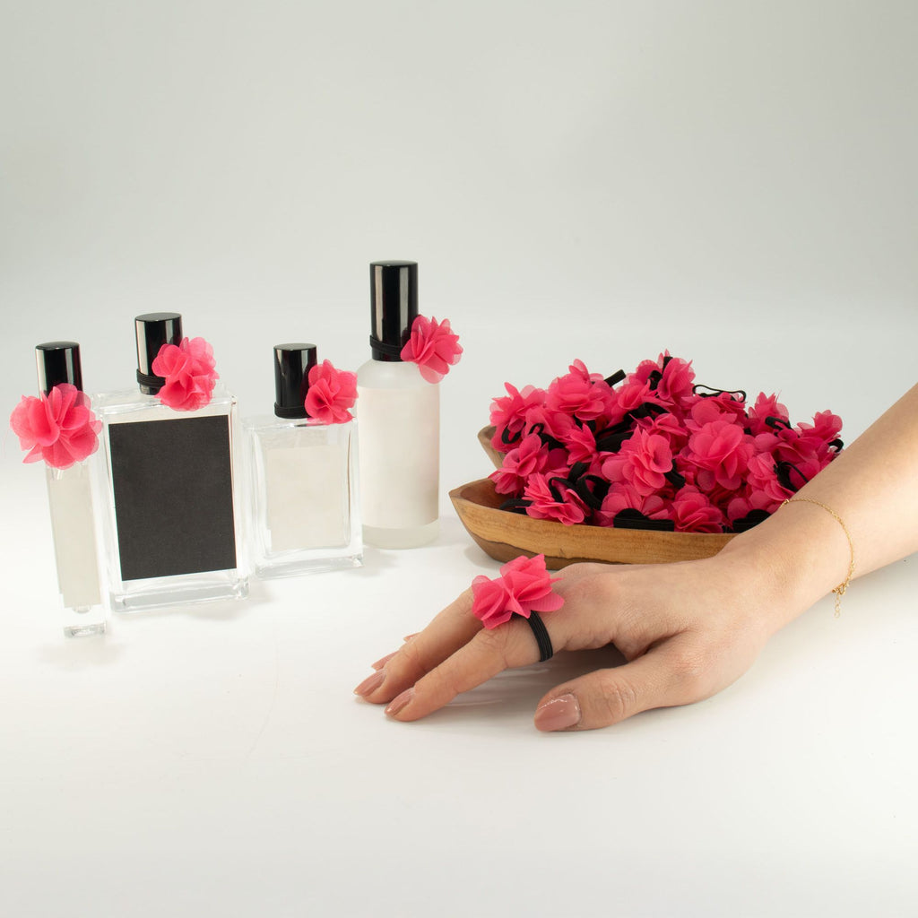 Inel difuzor de parfum, în formă de floare - Roz