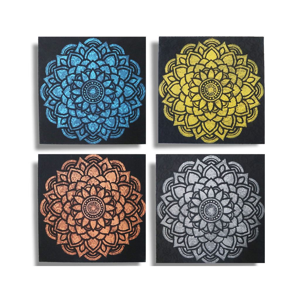 Set de 4 decorațiuni de perete cu model Mandala