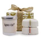 Set cadou - Lumânare (citrice proaspete) + Bombă de baie (clementine)