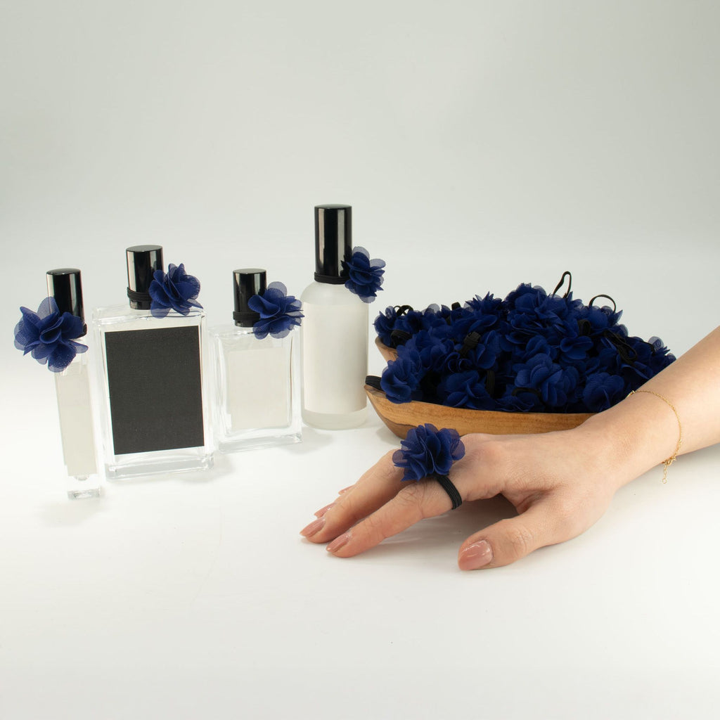 Inel difuzor de parfum, în formă de floare - Bleumarin