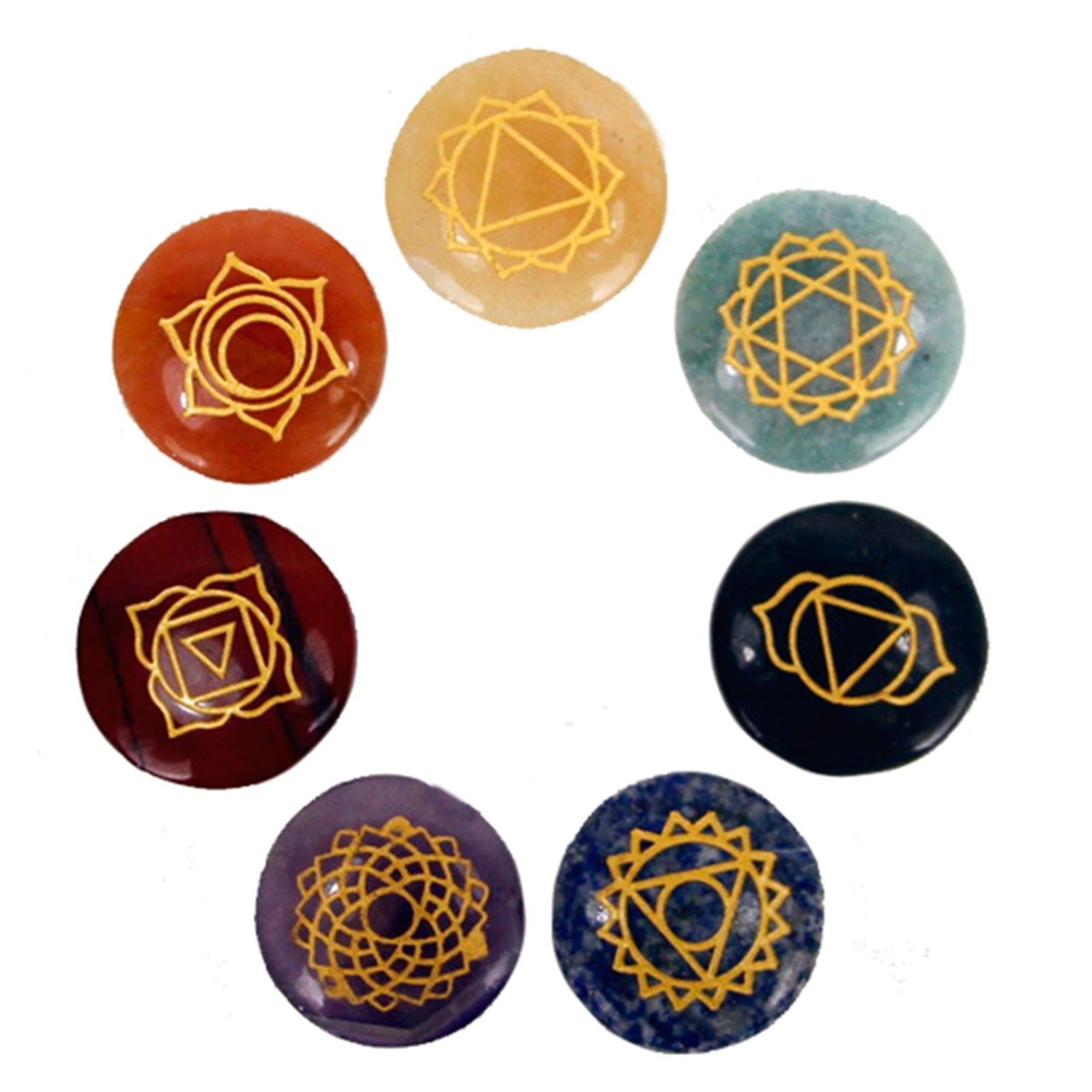 Set Chakra cu pietre rotunde