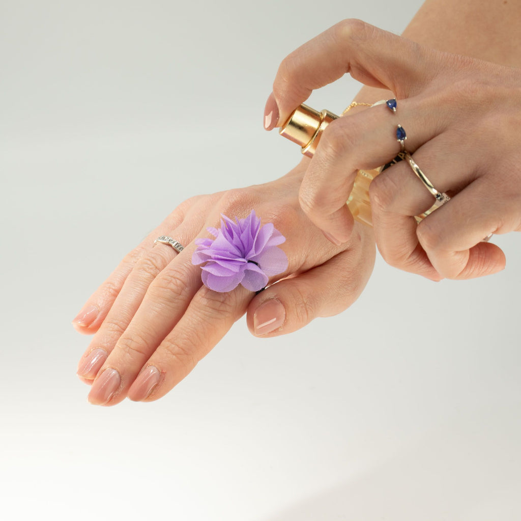 Inel difuzor de parfum, în formă de floare - Lila