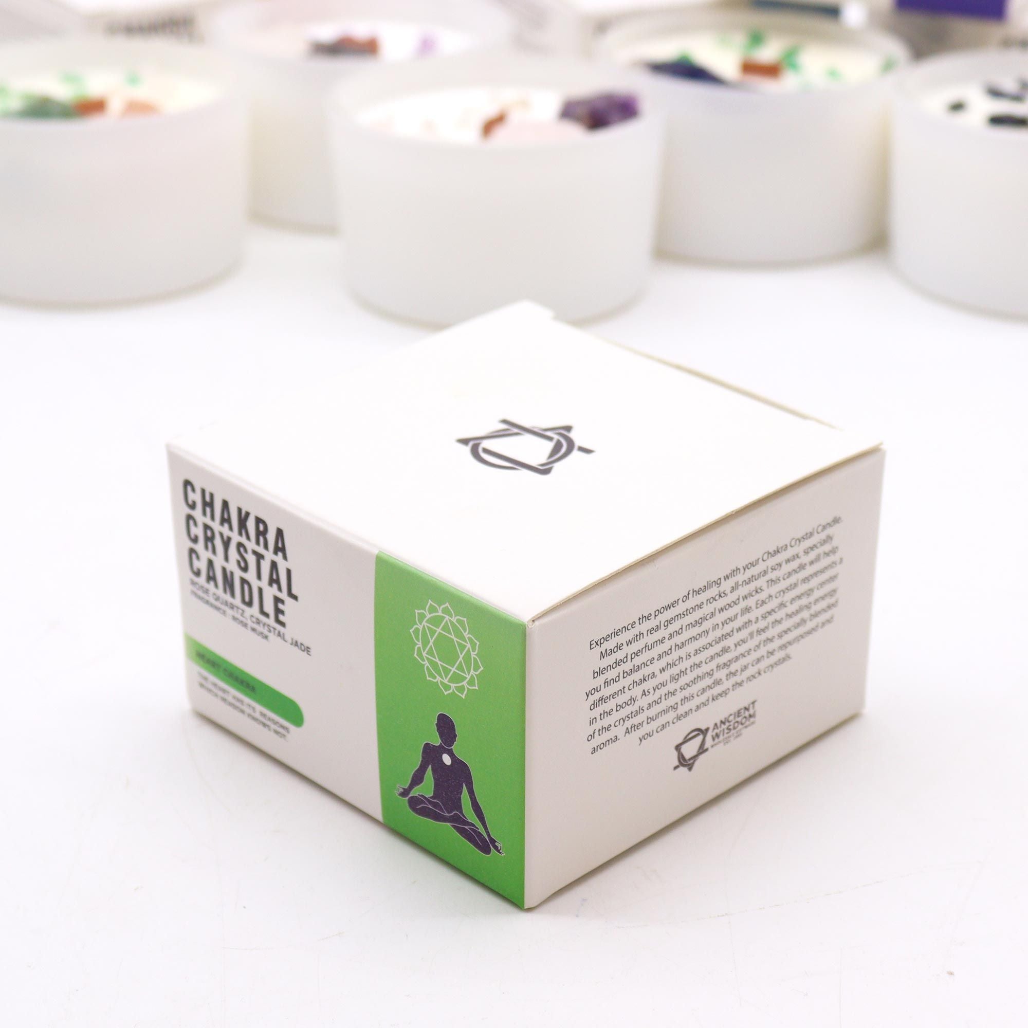 Lumânare cu cristale - Chakra - Chakra inimii