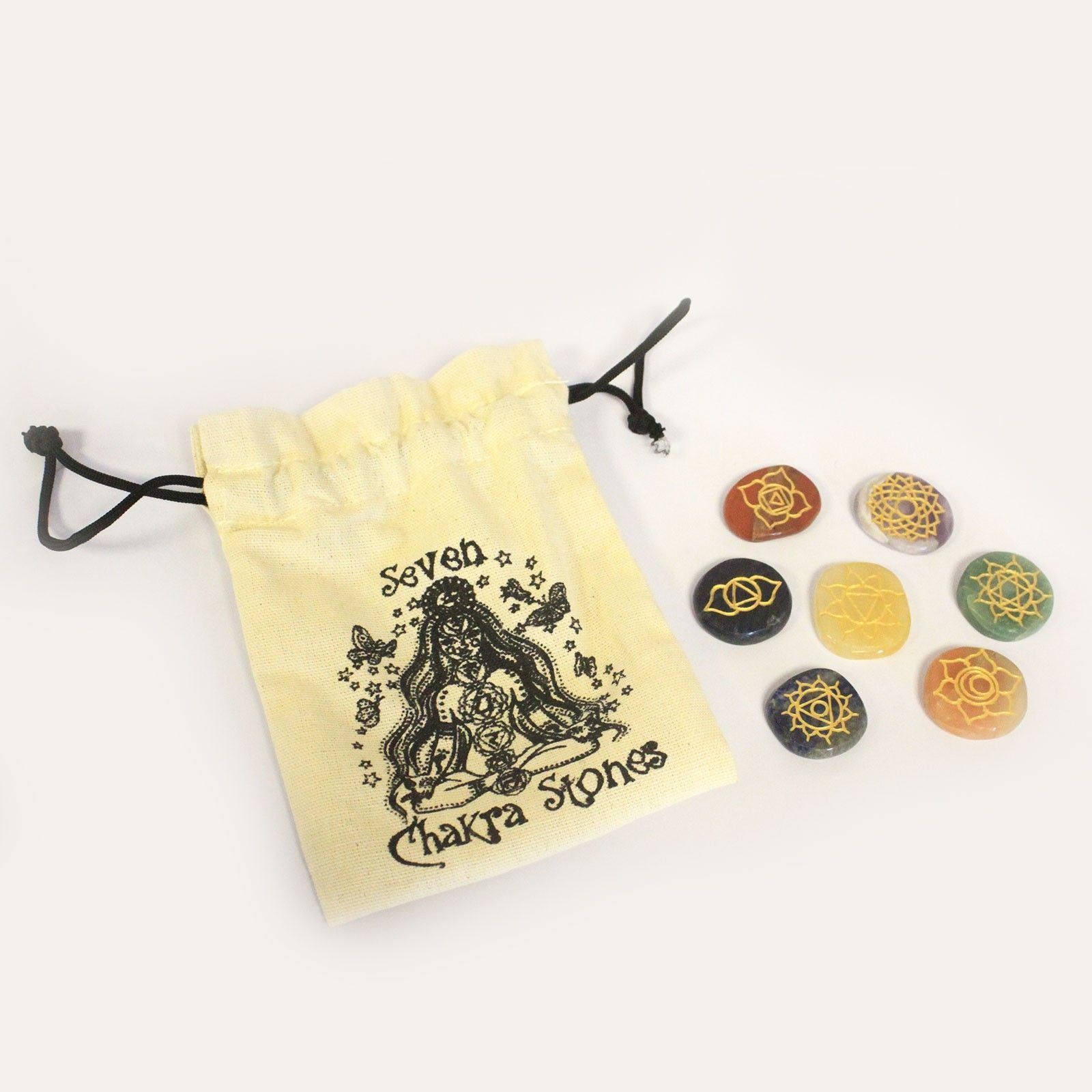 Set Chakra cu pietre rotunde