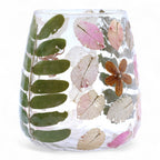 Glass candle holder, with floral pattern, 12x11cm